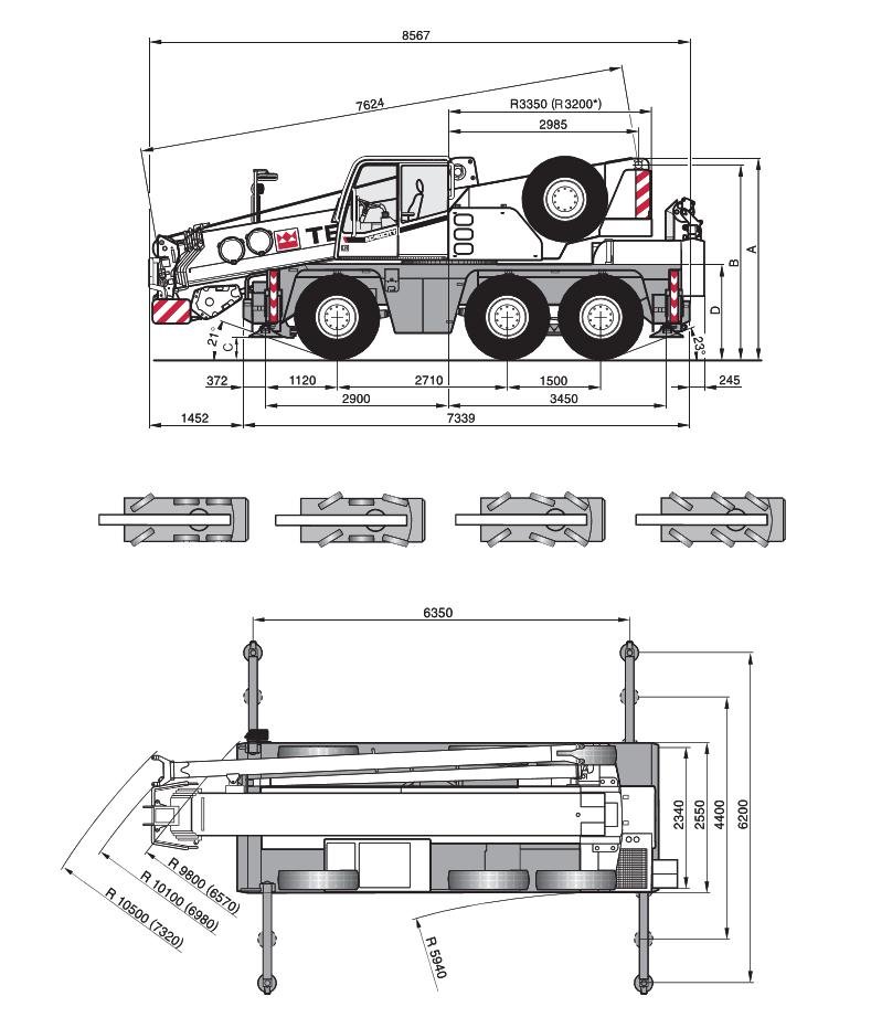 Demag AC40 grúa City dimensiones