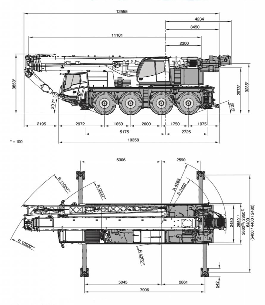 Tadano AC4.070L-1 dimensiones